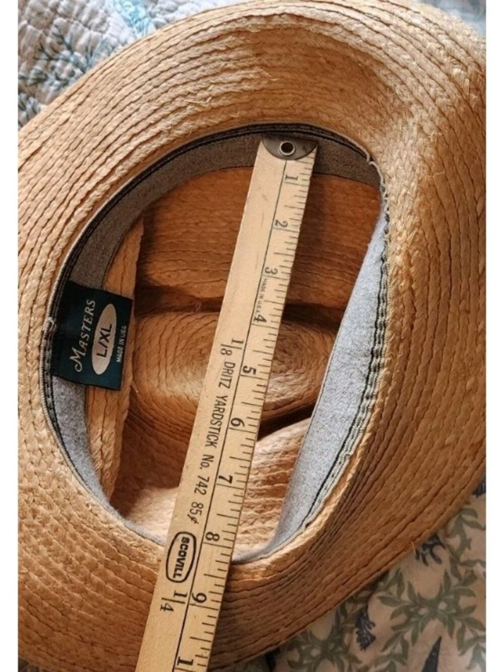 Vintage MASTERS GOLF Tournament STRAW HAT MENS AUGUSTA NATIONAL Made In USA L/XL - Picture 9 of 12